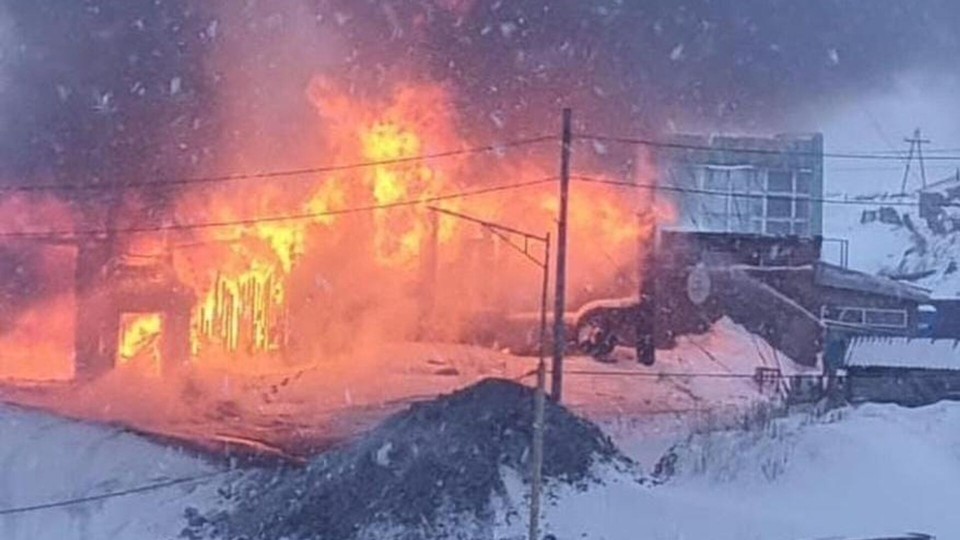 Пожар в котельной в Алеутском муниципальном округе на острове Беринга - РИА Новости, 1920, 25.01.2022