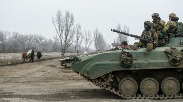 Украинская бронетехника в Донецкой области