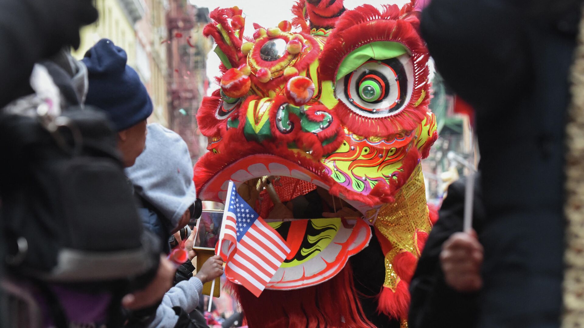 Празднование китайского Нового года в китайском квартале в Нью-Йорке - РИА Новости, 1920, 26.01.2022