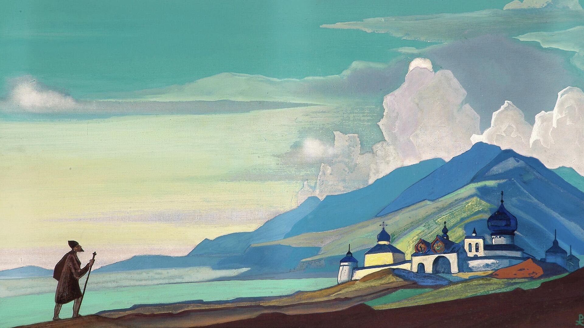 Картина Н. Рериха Странник светлого града, 1933 год  - РИА Новости, 1920, 30.01.2022