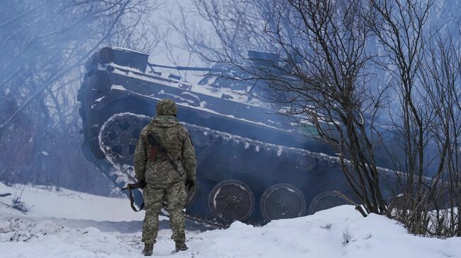 Украинские военные в Луганской области