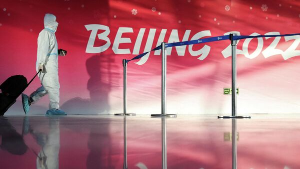 Символика зимних Олимпийских игр 2022 в аэропорту Пекина