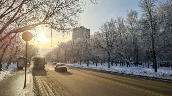 Морозная и солнечная погода в Москве