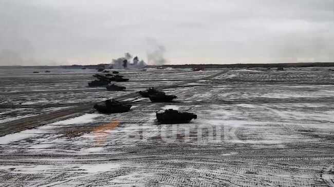 Учения российских и белорусских военных на полигоне Брестский