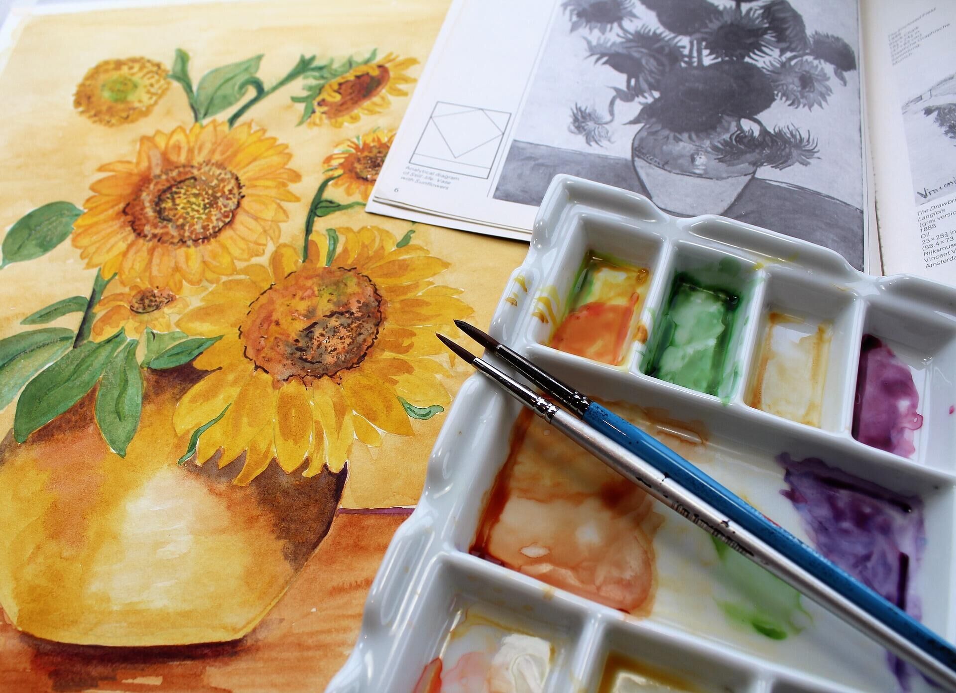 Урок рисования цветов акварелью