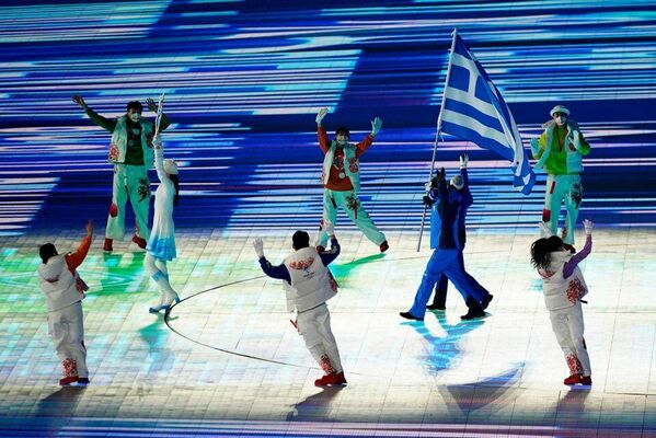 Сборная Греции на церемонии открытия зимних Олимпийских игр 2022