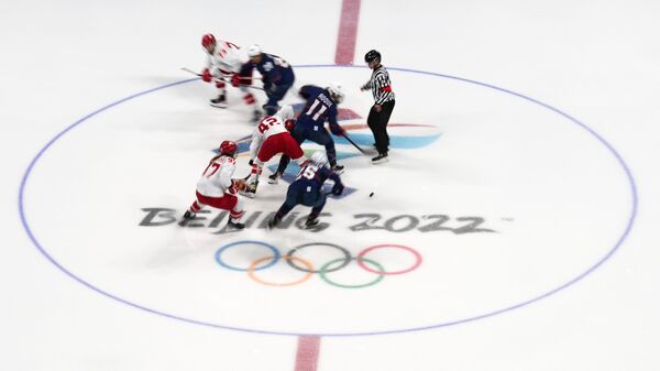Матч сборных США и России по хоккею