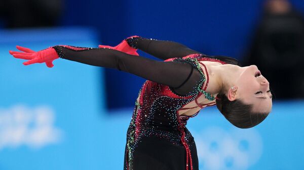 Российская спортсменка Камила Валиева выступает с произвольной программой на XXIV зимних Олимпийских играх в Пекине