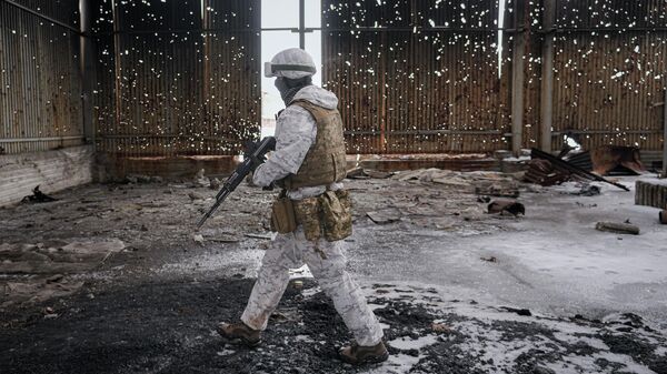 Украинский военный в Авдеевке Донецкой области