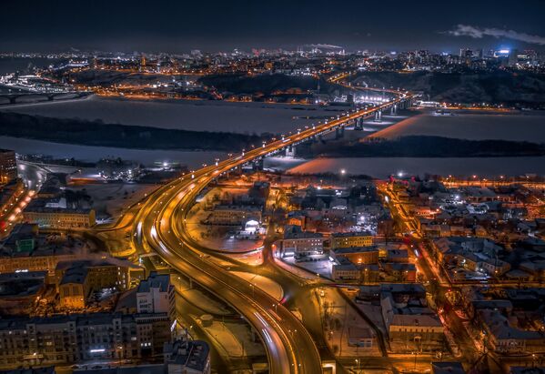 Вид Нижний Новгород с высоты птичьего полета