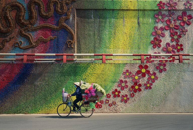 Работа фотографа Thanh Nguyen Phuc Bike with Flowers, победившая в номинации National Awards Travel фотоконкурса 2022 Sony World Photography Awards