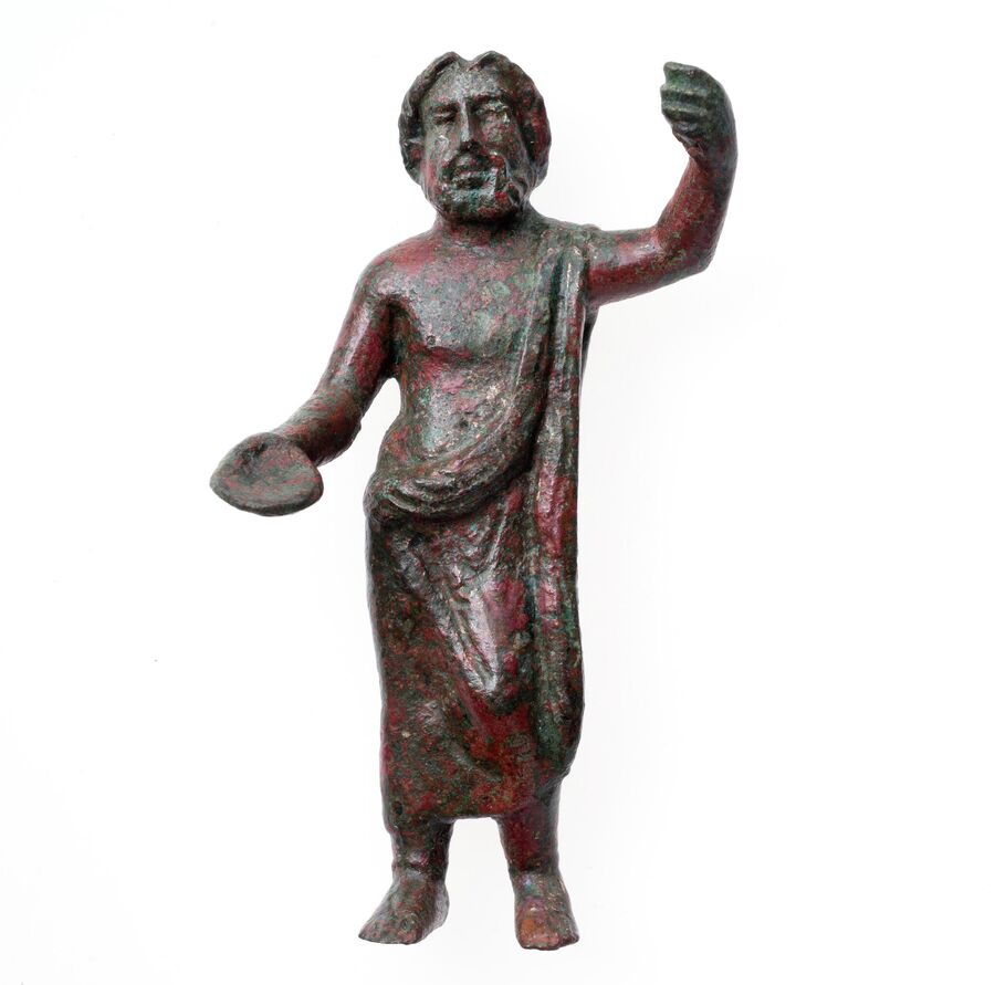 Статуэтка бронзовая - стоящая фигура Зевса. I век до нашей эры