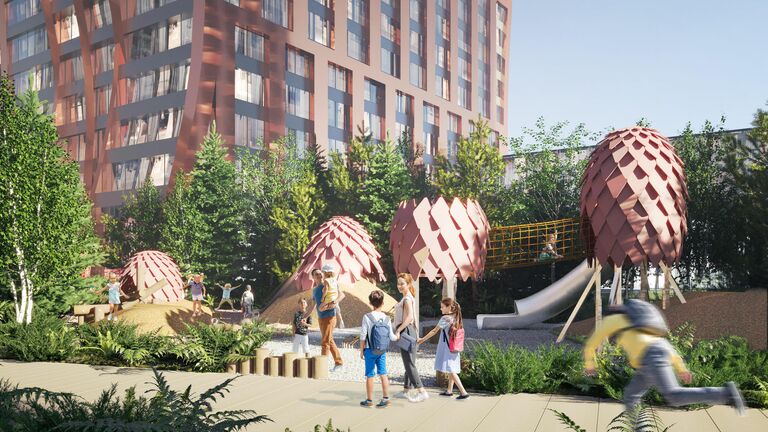 Проект парка на территории Южного порта в Москве Проект парка на территории Южного порта в Москве