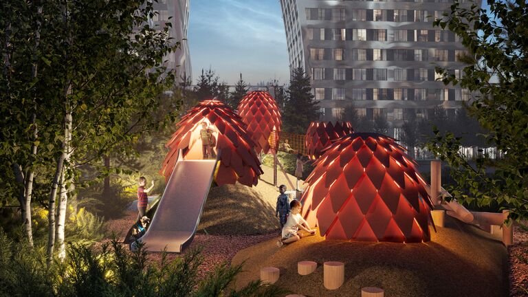 Проект парка на территории Южного порта в Москве Проект парка на территории Южного порта в Москве