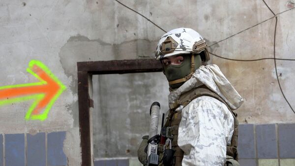Украинский военнослужащий в Авдеевке, Донецкая область