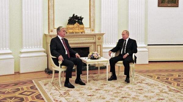 Президент России Владимир Путин и президент Казахстана Касым-Жомарт Токаев 
