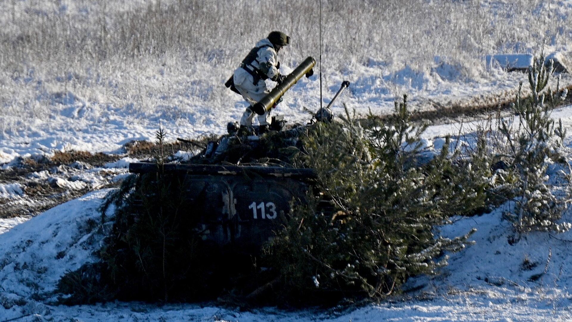 Военнослужащие во время совместных учений России и Белоруссии Союзная решимость-2022 на полигоне Гожский в Гродненской области - РИА Новости, 1920, 15.02.2022