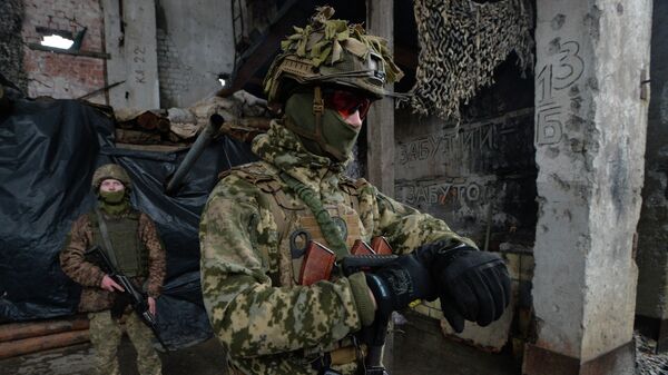 Украинские военные в Авдеевке Донецкой области