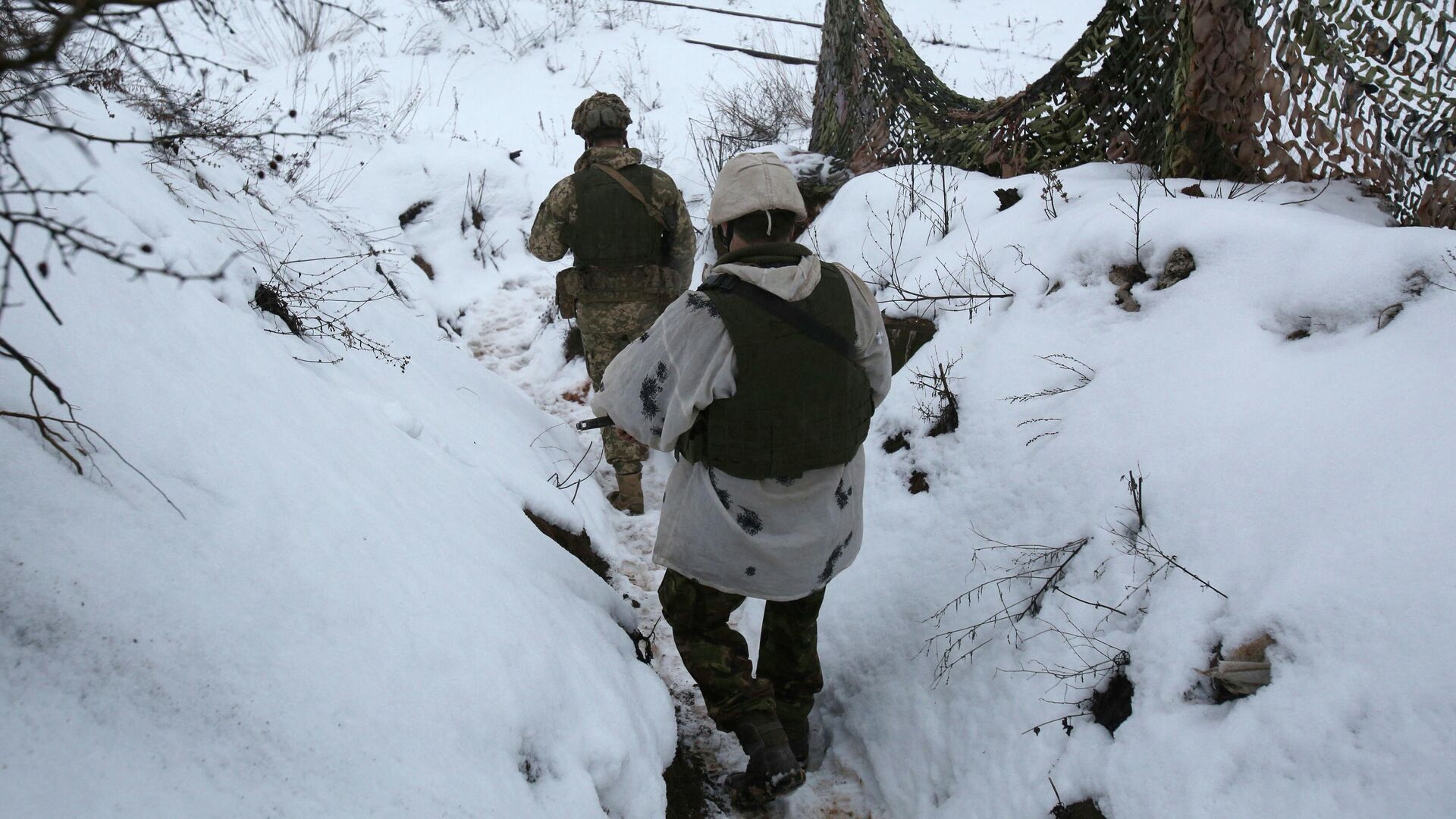 Украинские военные в Донецкой области - РИА Новости, 1920, 12.02.2022