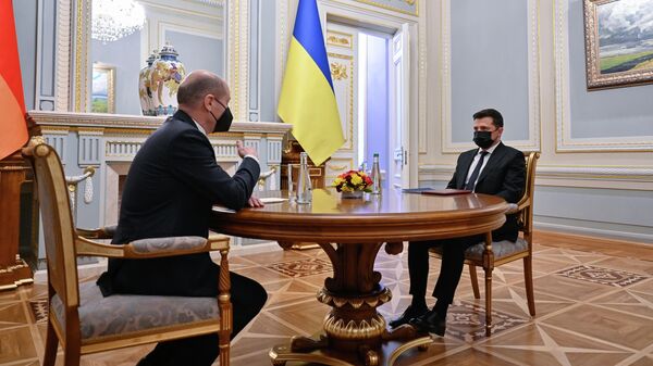 Встреча президента Украины Владимира Зеленского и федерального канцлера Германии Олафа Шольца