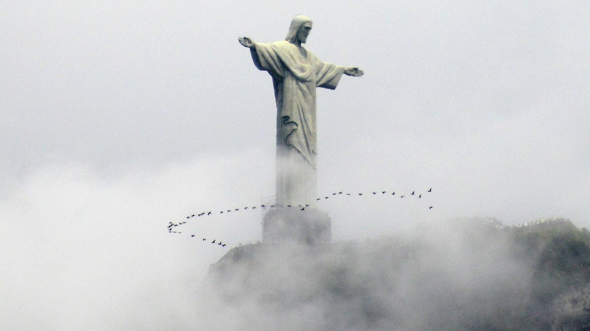 Статуя Христа-Искупителя на горе Корковаду в Рио-де-Жанейро - РИА Новости, 1920, 08.05.2022