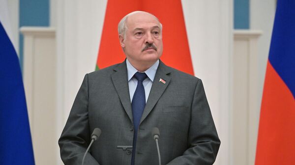Президент Белоруссии Александр Лукашенко на пресс-конференции по итогам переговоров в Москве с президентом РФ Владимиром Путиным