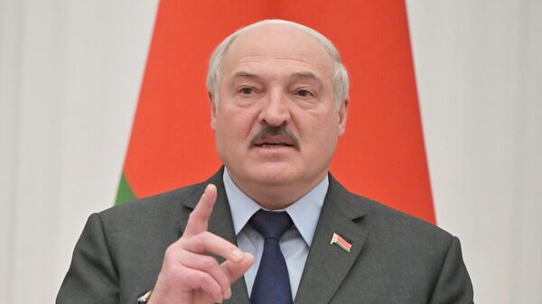 Президент Белоруссии Александр Лукашенко на пресс-конференции по итогам переговоров в Москве с президентом РФ Владимиром Путиным