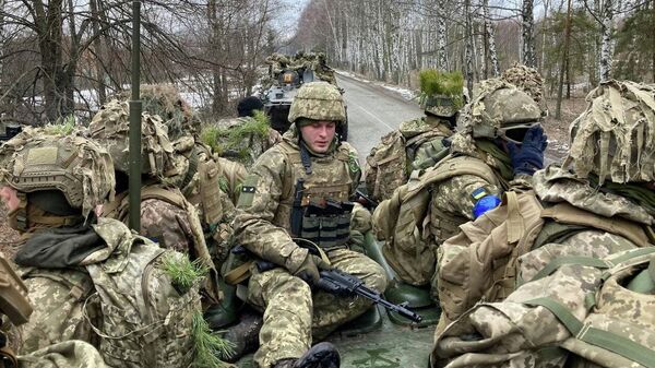 Украинские военные во время учений
