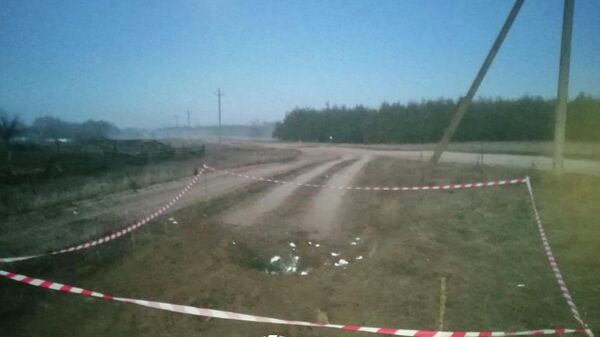 На месте попадания снаряда недалеко от границы с Украиной в Ростовской области