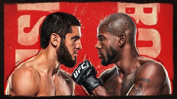 Постер поединка Ислама Махачева на февральском турнире UFC