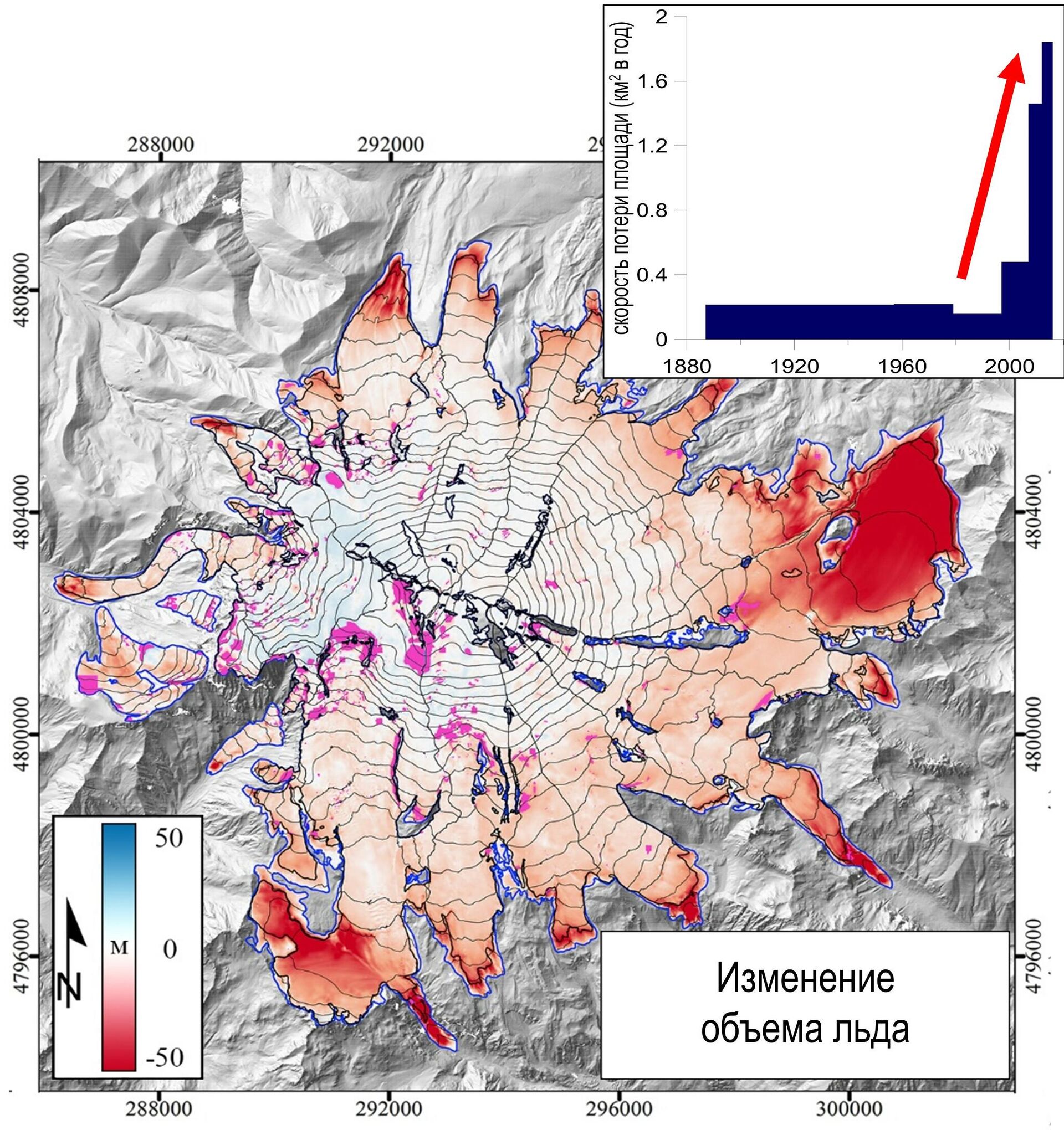 Изменение объемов льда на Эльбрусе - РИА Новости, 1920, 22.02.2022