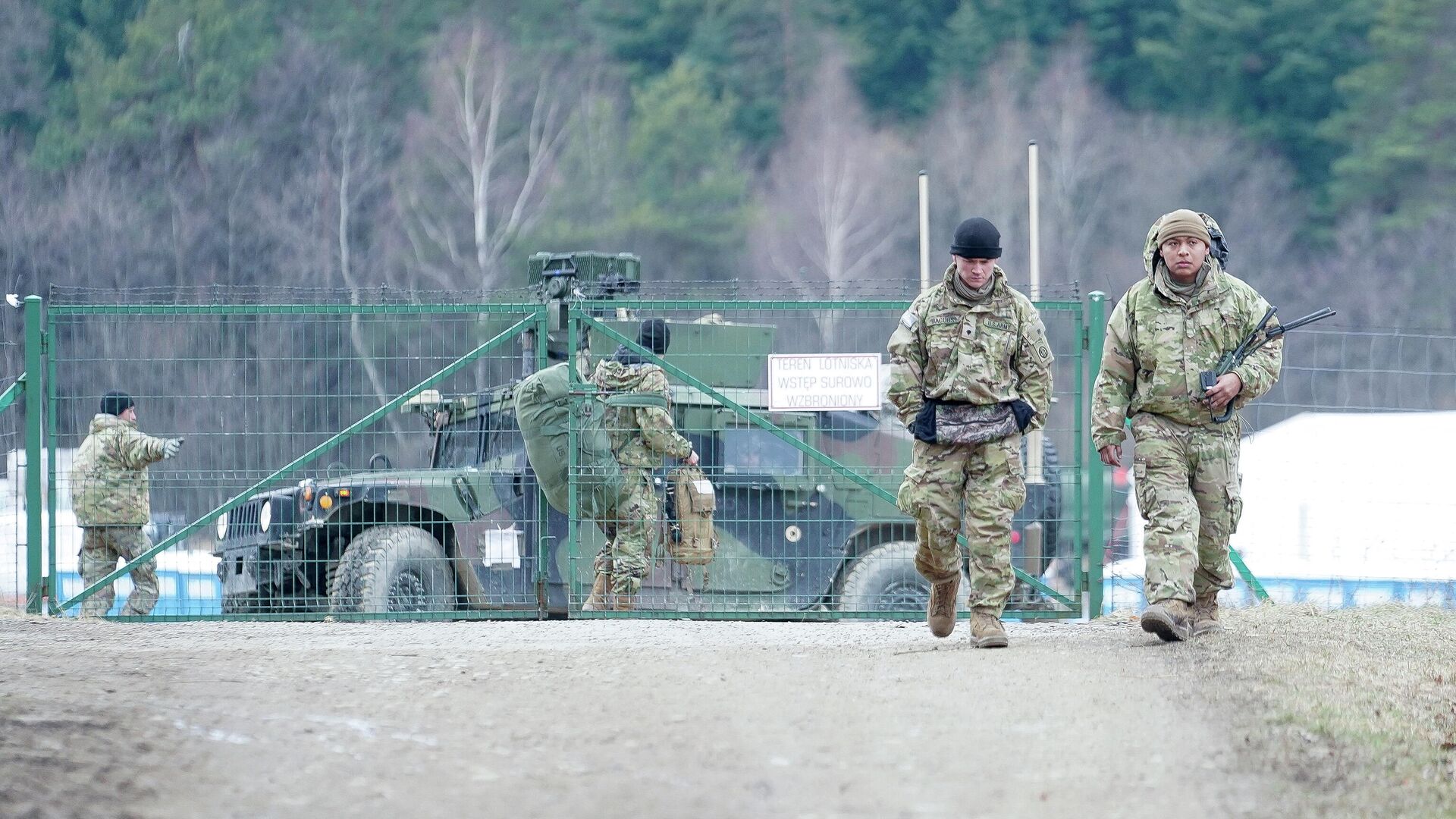 Военнослужащие армии США разбивают лагерь на польско-украинской границе. 21 февраля 2022 года  - РИА Новости, 1920, 22.02.2022
