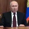 Ο Ρώσος πρόεδρος Βλαντιμίρ Πούτιν κατά την ομιλία του