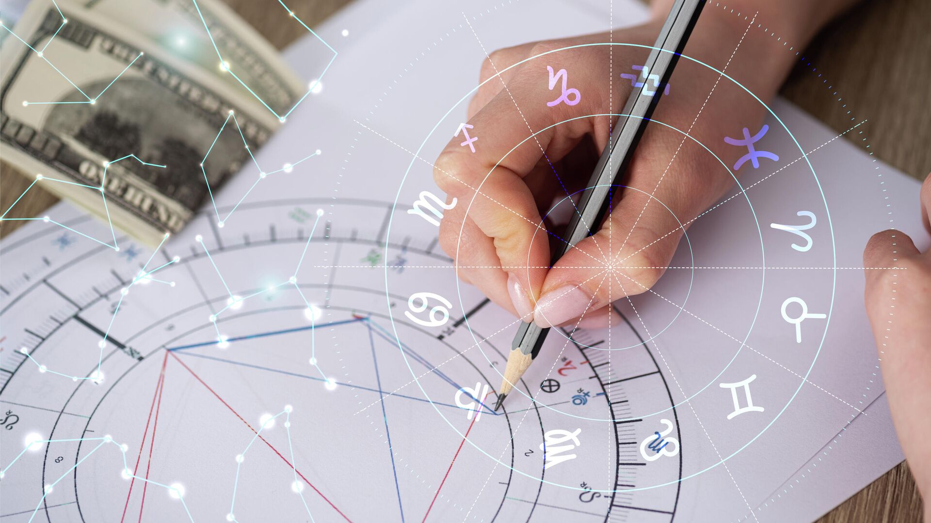 Астролог составляет натальную карту - РИА Новости, 1920, 21.12.2022