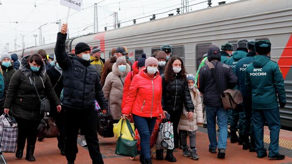 Эвакуированные жители ДНР и ЛНР, прибывшие Белгород