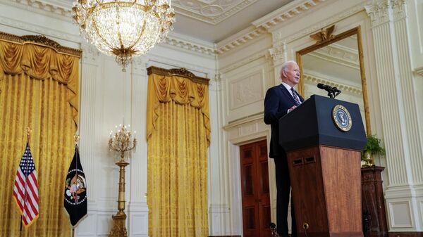 Президент США Джо Байден во время пресс-конференции в Вашингтоне