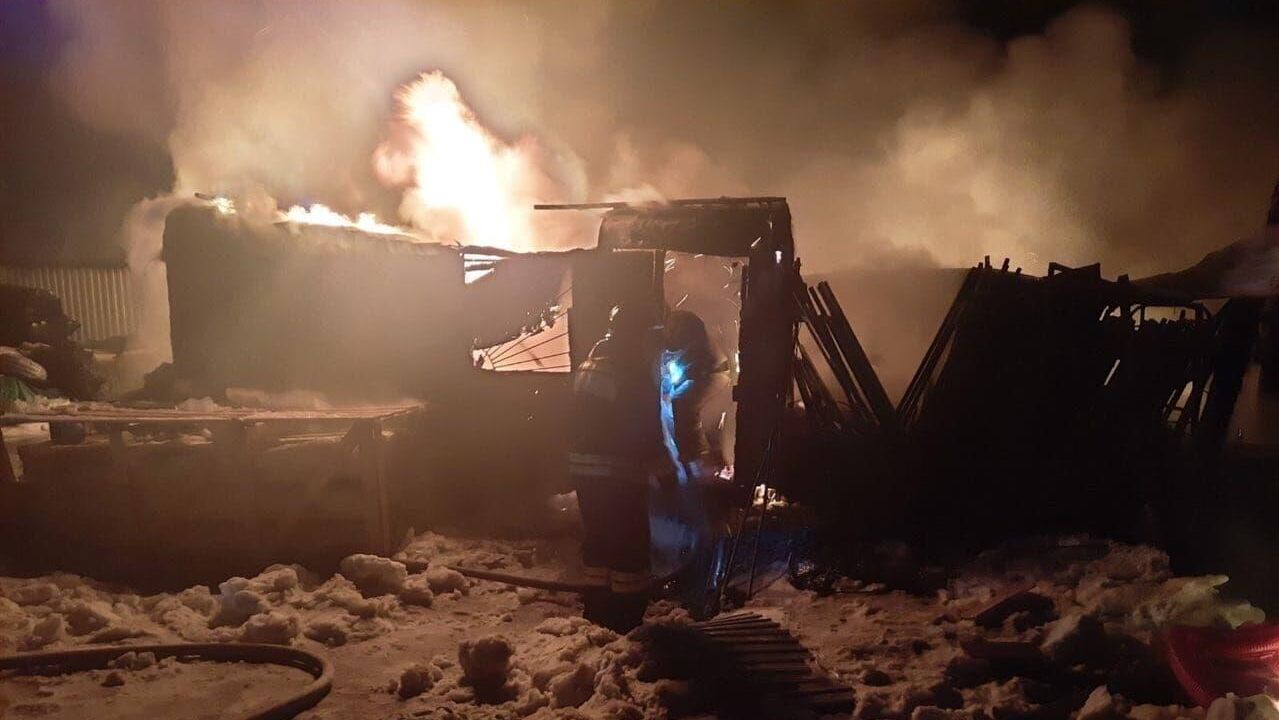 Пожар в населенном пункте Кошурниково Красноярского края - РИА Новости, 1920, 24.02.2022