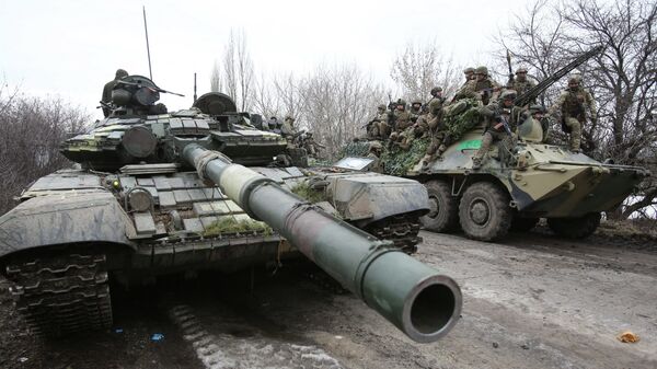 Украинские военные в Луганской области. 24 февраля 2022