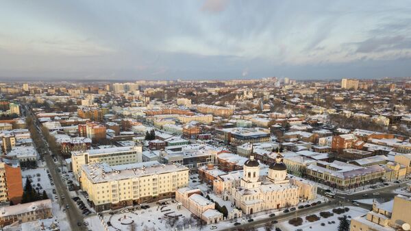 Вид на город Томск с высоты птичьего полета