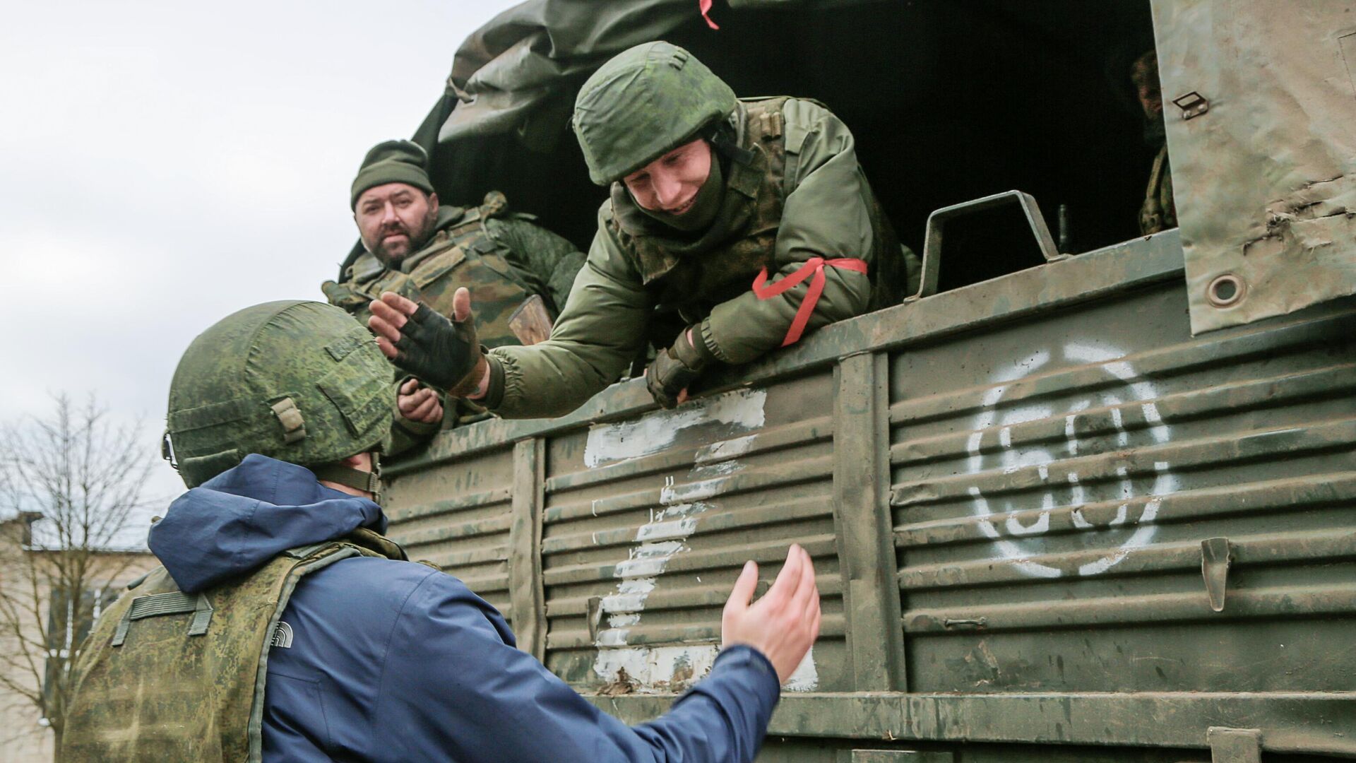 Бойцы Народной милиции Донецкой народной республики в селе Николаевка - РИА Новости, 1920, 28.02.2022