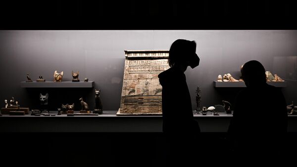 Посетители на выставке Мумии Древнего Египта. Искусство бессмертия
