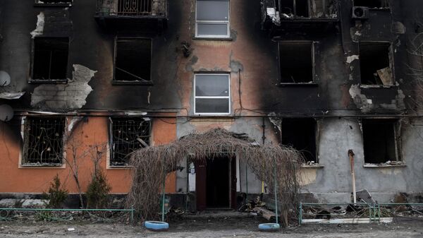 Последствия боевых действий в городе Счастье в Луганской народной республике