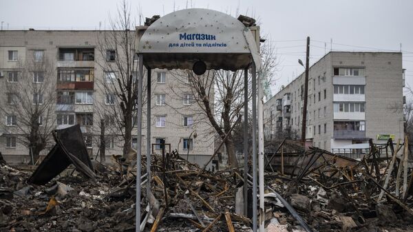 Последствия боевых действий в городе Счастье в Луганской народной республике