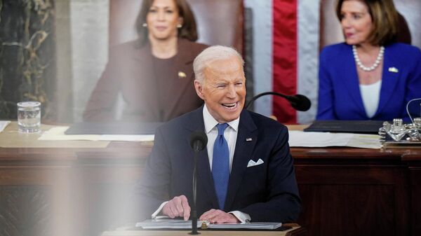 Президент США Джо Байден во время выступления в конгрессе