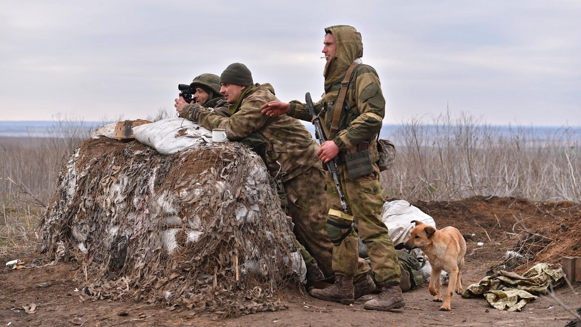 Военнослужащие ДНР в селе Пищевик - РИА Новости, 1920, 04.03.2022