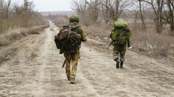 Военнослужащие народной милиции ДНР под Мариуполем