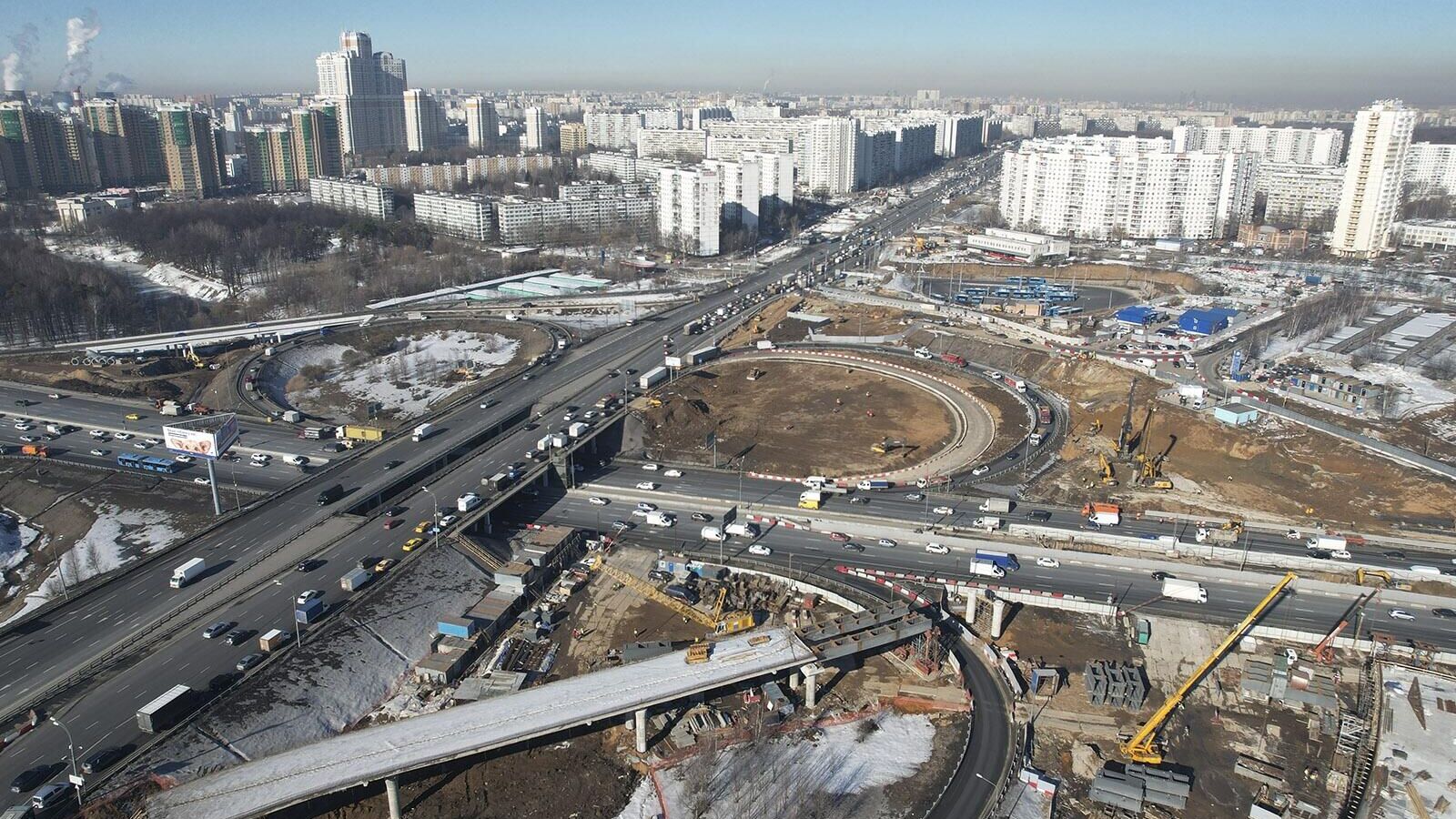 Реконструкция развязки МКАД - Липецкая улица - РИА Новости, 1920, 02.03.2022