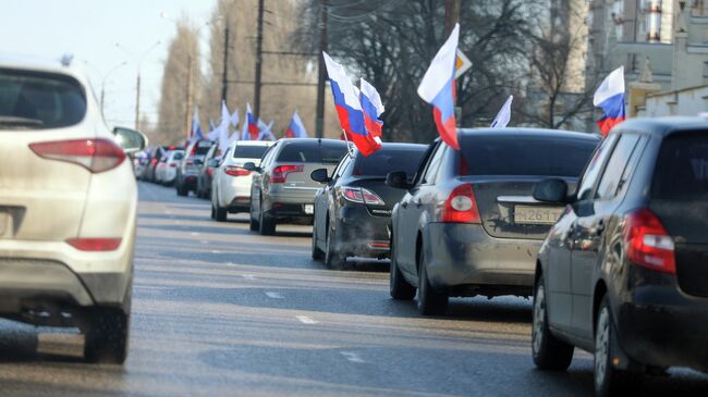 Автопробег в поддержку независимости ДНР и ЛНР в Липецке