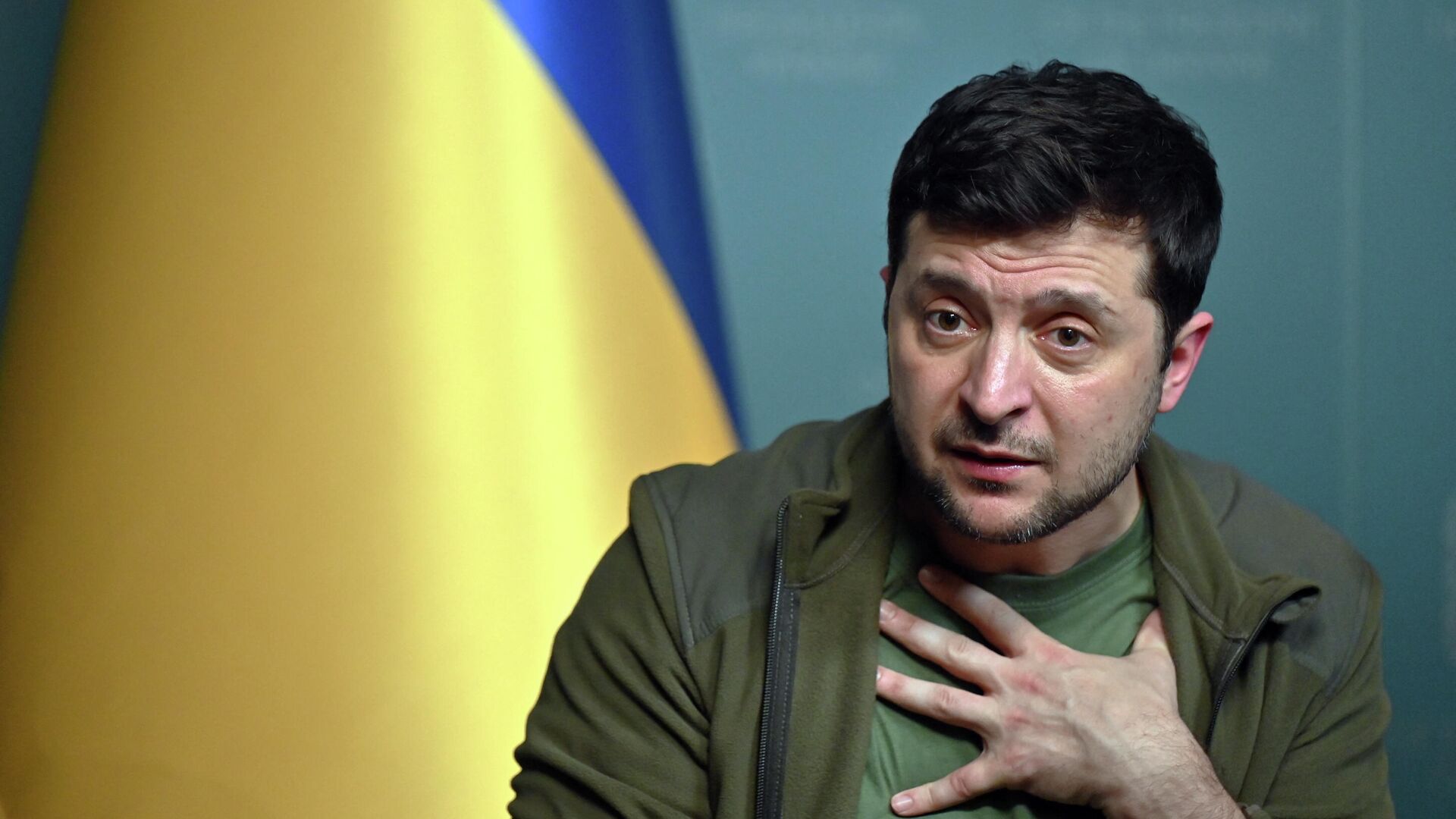 Президент Украины Владимир Зеленский во время пресс-конференции в Киеве. 3 марта 2022 - РИА Новости, 1920, 03.03.2022