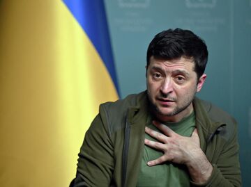 Президент Украины Владимир Зеленский во время пресс-конференции в Киеве. 3 марта 2022
